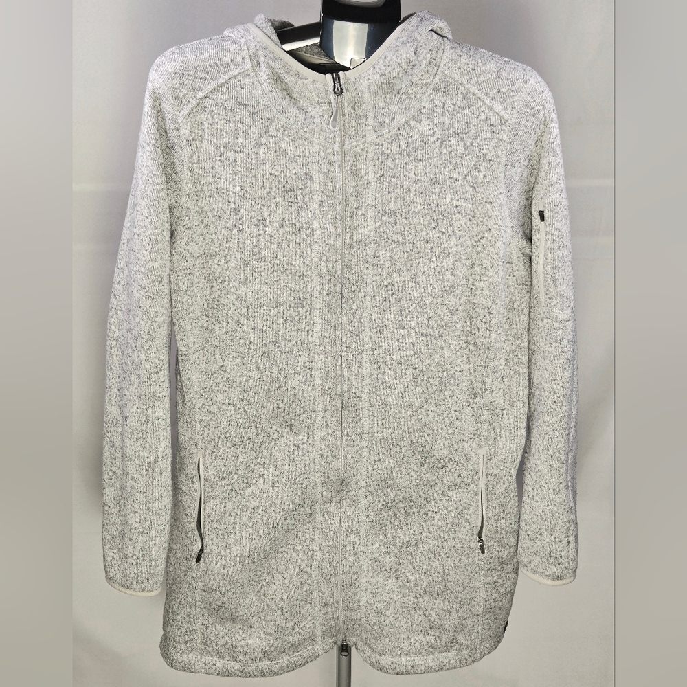 L.L. Bean Hooded Heathered‎ Fleece Full Zip Gorpcore Outdoor Jacket, 1X